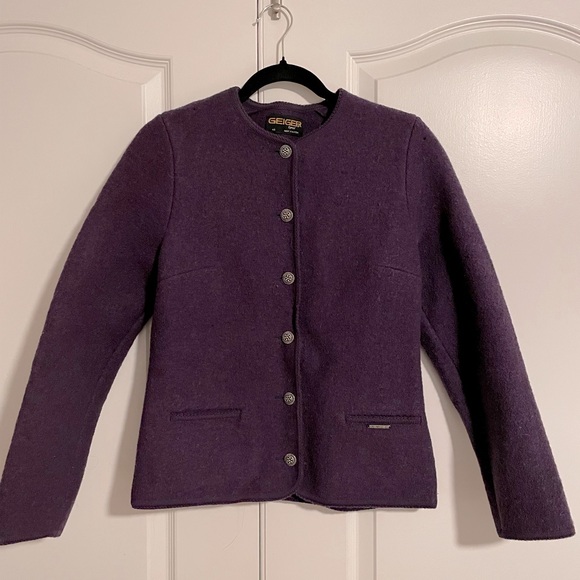 Geiger Sweaters - GEIGER Vintage Purple Wool Cardigan